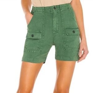 Mother Denim The Rambler Patch Pocket Army Green Women's Cargo Shorts Size 31